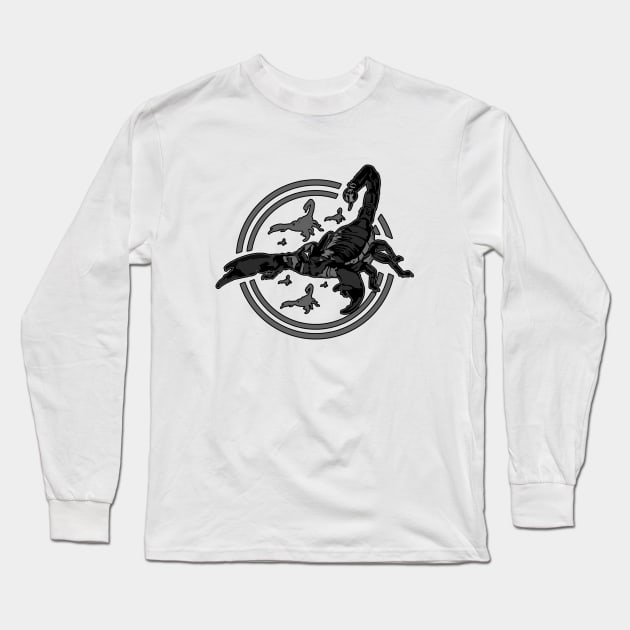 Scorpion GREY Long Sleeve T-Shirt by adamzworld